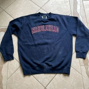 Navy Marblehead sweatshirt Large embroidered